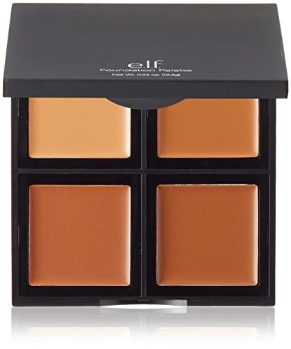 e.l.f. Foundation Palette, Four Cream Shades, MediumorDark, 0.43 Ounce