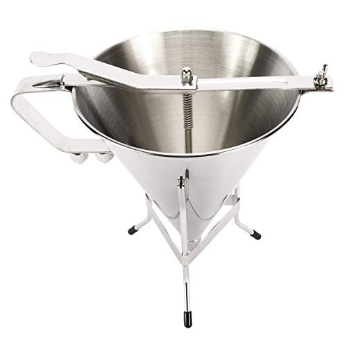 Artilife Confectionery Funnel Stainless Steel Funnel with Stand and Three Nozzles Professional Commercial Cake Decorating Tool Funnel