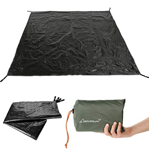 Clostnature Tent Footprint - Waterproof 4 Person Camping Tarp, Heavy Duty Tent Floor Saver, Ultralight Ground Sheet Mat for Hiking, Backpacking, Hammock, Beach - Storage Bag Included(7'3'' x 7'6'')