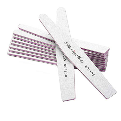 Professional Nail Buffer File?Double Sided Sanding Nail Files 80/100 Grit Nail Files Emery Board Manicure Tools Kit for natural nails & acrylic nails,10pcs