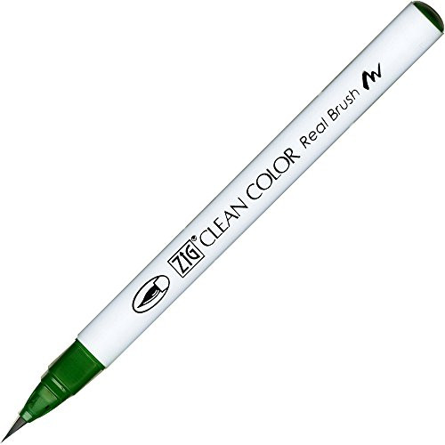 Kuretake ZIG Clean Color Real Brush Pen, Green Ink