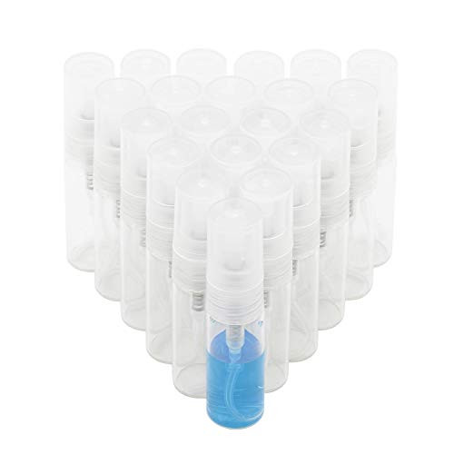Kesell 3ml Fine Mist Spray Bottle, Small Glass Spray Bottles with Atomizer Pumps for Essential Oils, Aromatherapy, and Travel, Refillable and Reusable, Pack of 25