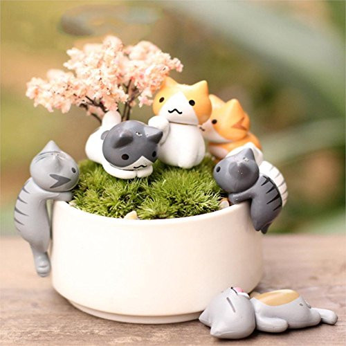 COOLTOP 6pcs Lucky Miniature Cat Fairy Garden Micro Landscape Home Garden Decoration Plant Pots Bonsai Craft Decor COOLTOP 6pcs Lucky Miniature Cat Fairy Garden Micro Landscape Home Garden Decoration Plant Pots Bonsai Craft Decor