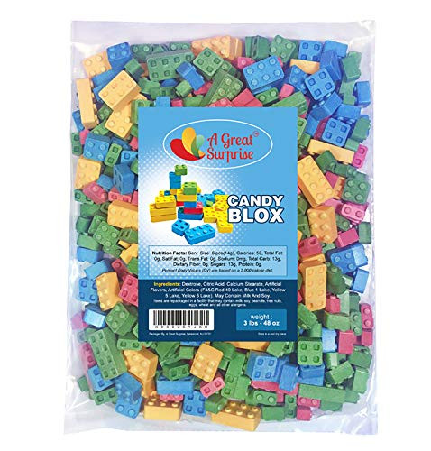 Candy Blocks - 3 Pounds - Candy Blox - Candy Building Blocks, BULK Candy