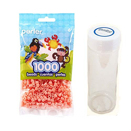 Perler Beads Bundle: Solid Color 1000 Bead Pack + Storage Cylinder (Blush)