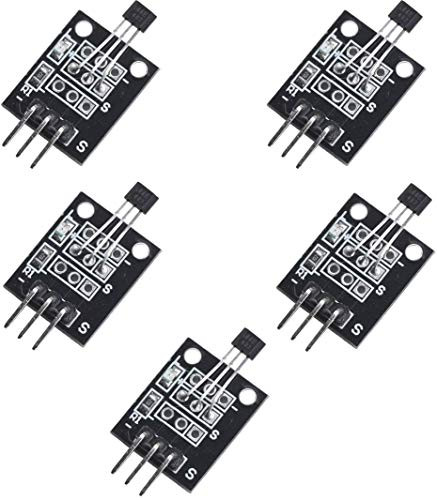 ARCELI 5Pcs Hall Effect KY-003 Magnetic Sensor Module DC 5V for Arduino PIC AVR Smart Cars
