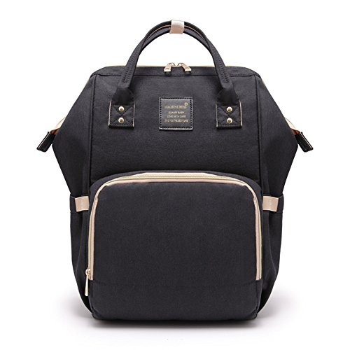 Loodial Mummy Maternity Nappy Diaper Bag Large Travel Backpack Baby Care Nursing Bag (Black)