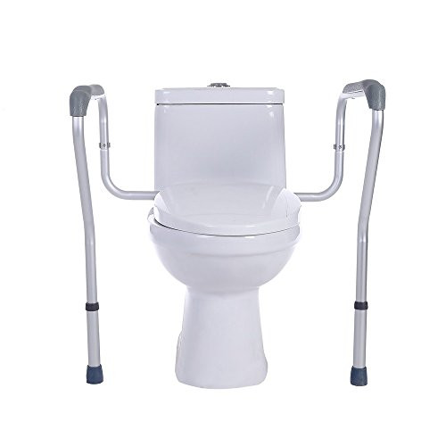 SUKONG Toilet Safety Rail, Bathroom Safety Frame for Elderly, Handicap and Disabled Toilet Safety Handrail with Adjustable Height