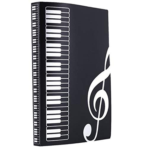 Music Themed Folder Music folder storage Holder,A4 Size Folder,40 Pockets,Treble Clef Folder (Black) Music Themed Folder Music folder storage Holder,A4 Size Folder,40 Pockets,Treble Clef Folder (Black)
