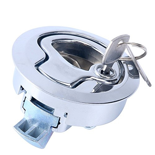 Amarine Made Chrome 2" Flush Pull Slam Latch for Boat Deck Hatch 1/4" Door (1-Pack)