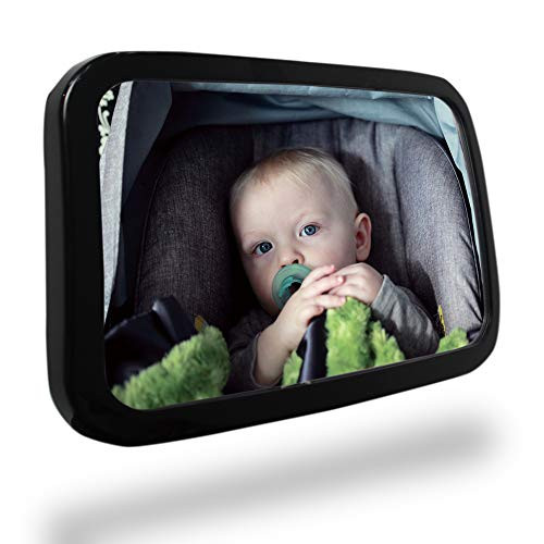 Durapower Baby Car Mirror, Safety Car Seat Mirror for Rear Facing Infant with Wide Acrylic Clear View, Shatterproof, Fully Assembled
