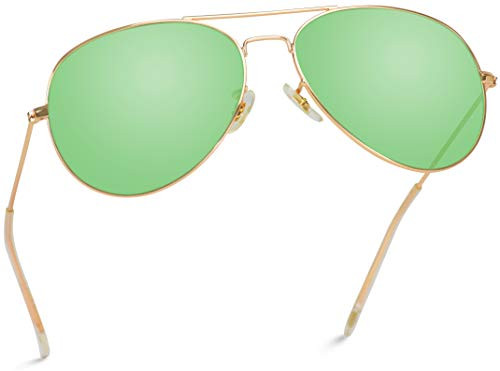 Classic Aviator Style Metal Frame Sunglasses Colored Lens