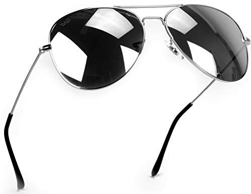 Aviator Full Silver Mirror Metal Frame Sunglasses