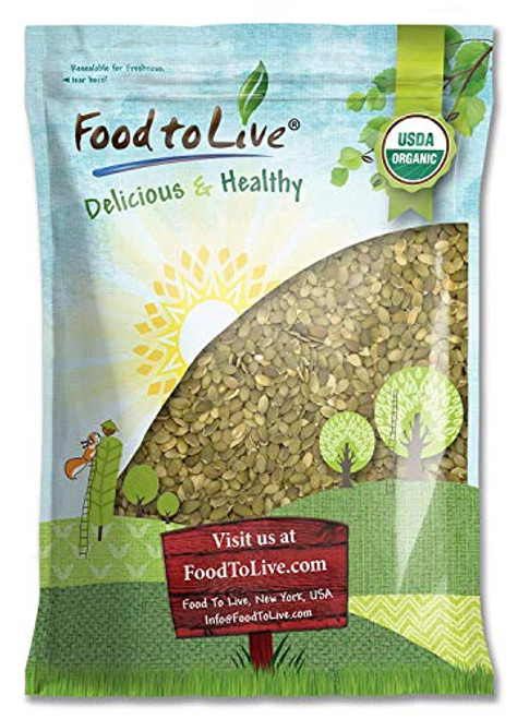 Organic Pepitas / Pumpkin Seeds, 8 Pounds  No Shell, Non-GMO, Kosher, Raw, Vegan