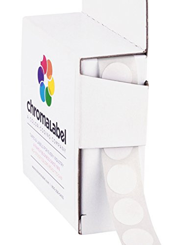ChromaLabel 1/2 inch Round Color Coding Labels | 1,000/Box (White)