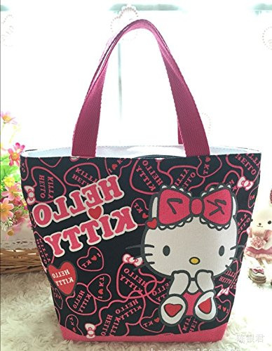CJB Sanrio Hello Kitty Lovely Multipurpose Lunch Bag (black rose)
