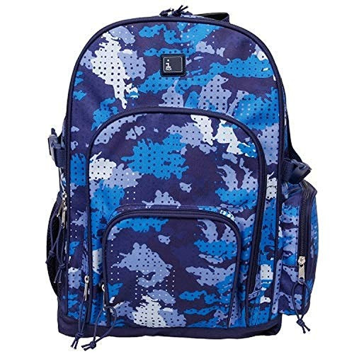 ipack Boys Camo Print Backpack Blue 17.5"