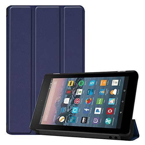 TDA Amazon Fire HD 10 Tablet Case, Slim-Fit Auto Sleep/Wake Trifold Cover Stand Folio Case for Amazon Fire HD 10 (9th Generation) 2019 Released (Navy Blue)