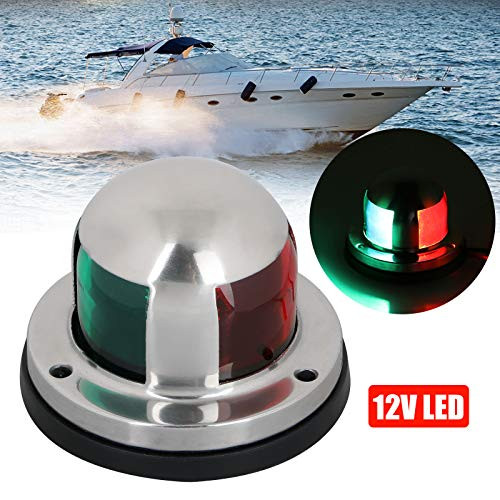Linkstyle 12v Marine LED Boat Navigation Lights, Waterproof Marine Navigation Lamp Marine Boat Bow Lights with Red and Green LED for Boat Pontoon Yacht Skeeter[Stainless Steel Shell]