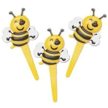 Bumble Bee Cupcake Picks - 24 ct