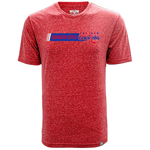 Levelwear NHL Washington Capitals Men's Mirage Vintage Hybrid Stripe Tee, Heather Flame Red, Medium Levelwear NHL Washington Capitals Men's Mirage Vintage Hybrid Stripe Tee, Heather Flame Red, Medium