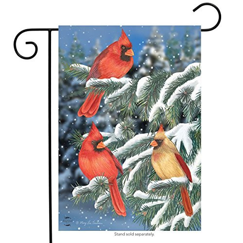 Briarwood Lane Winter Cardinal Trio Garden Flag Seasonal Birds Snow 12.5" x 18"