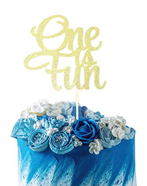Starsgarden Gold Glitter One is Fun Cake Topper,1st First Birthday Cake Topper Decoration - Gold One 1-1st Birthday Party Supplies Smash Cake Decorations - For Baby Girls or Boys (One Gold) Starsgarden Gold Glitter One is Fun Cake Topper,1st First Birthday Cake Topper Decoration - Gold One 1-1st Birthday Party Supplies Smash Cake Decorations - For Baby Girls or Boys (One Gold)