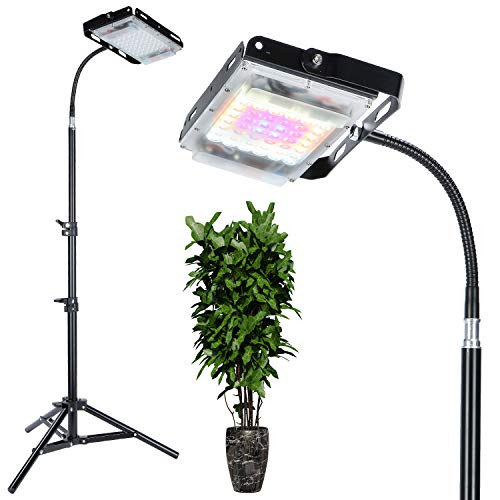 SUNICO LED Grow Light for Indoor Plants,Floor Lamp with Gooseneck,LED Standing Grow Light,Full Spectrum 30W for Indoor Plants,Veg and Flower,Adjustable Tripod 15-47 inches