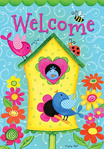 Briarwood Lane Sunny Days Spring Garden Flag Primitive Birds Floral 12.5" x 18"