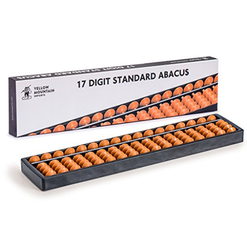 Yellow Mountain Imports Digit Standard Abacus (10.5 in) - Professional 17 Column Soroban Calculator - Both Functional and Educational Learning Tool