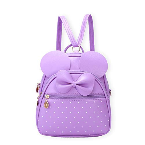 Girls Mini Backpack Bowknot Polka Dot Cute Small Daypacks Convertible Shoulder Bag Purse for Women