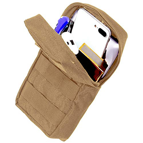 AOCKS Tactical Molle Pouch Tactical Compact Water-Resistant EDC Pouch for Tactical Backpack Assault Rig Vest (Tan)