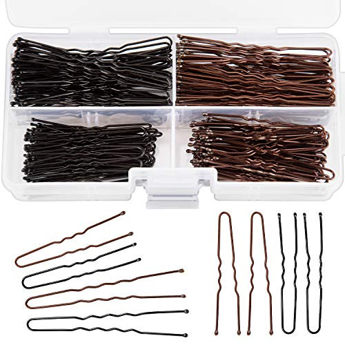 AIEX 200 pcs U Shaped Bun Hair Pins Kit Hair Clips Bobby Pins Hair Clips for Women Girls and Hairdressing Salon with Storage Box, Black Brown AIEX 200 pcs U Shaped Bun Hair Pins Kit Hair Clips Bobby Pins Hair Clips for Women Girls and Hairdressing Salon with Storage Box, Black Brown