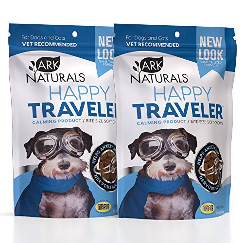 ARK NATURALS Happy Traveler Calming Chews Bundle Pack, Ease Anxious and Nervous Behavior in Dogs and Cats, Vet Recommended, 2 Pack
