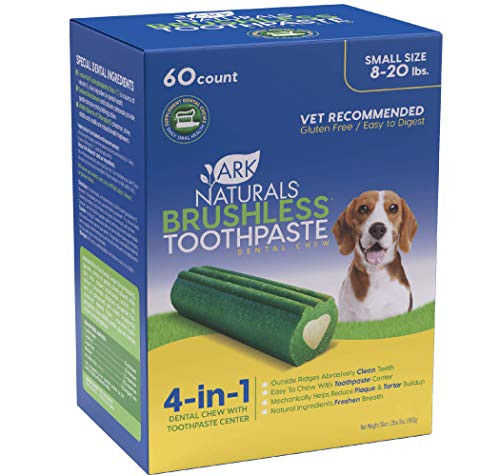 ARK NATURALS Brushless Toothpaste, Dog Dental Chews for Small Breeds, Vet Recommended for Plaque, Bacteria & Tartar Control