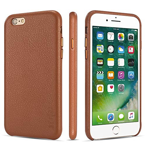 rejazz iPhone 6 Case iPhone 6s Case Anti-Scratch iPhone 6 Cover iPhone 6s Cover Genuine Leather Apple iPhone Cases for iPhone 6/6s (4.7 Inch)(Brown)