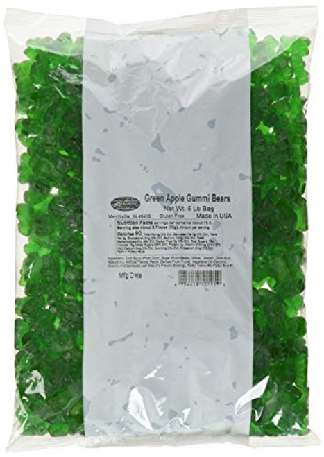 Albanese Confectionery Green Apple Gummi Bears, 5 Pound Bag