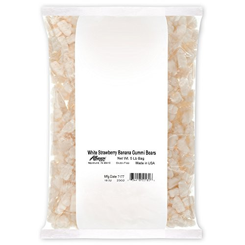 Albanese Confectionery White Strawberry-Banana Gummi Bears 5 Pound Bag