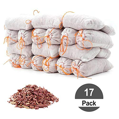 HomeDo Cedar Sachets Bags, Cedar Chips for Closets and Drawers, Cedar Blocks for Clothes Storage, Cedar Wood Closet (Cedar Bags-17Pack)