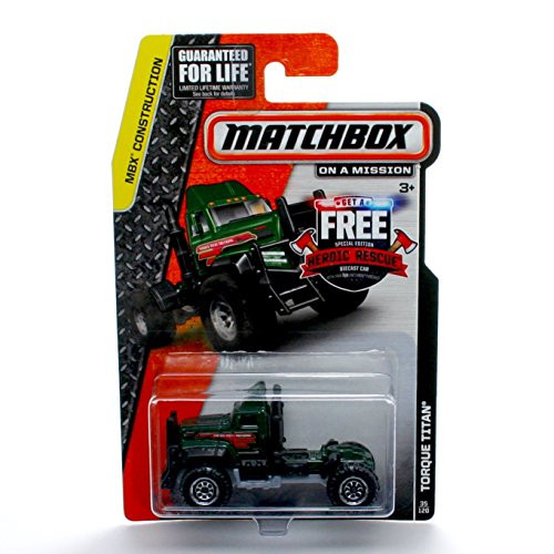 TORQUE TITAN (Dark Green) * MBX Construction * 2014 Matchbox on a Mission Basic Die-Cast Vehicle (#35 of 120)