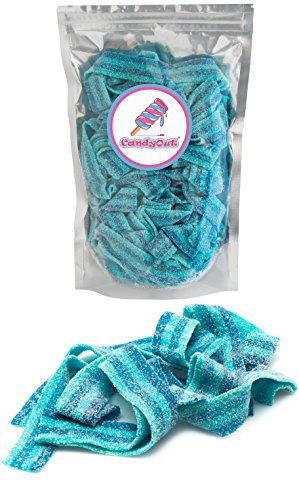CandyOut Sour Candy Belts Blueberry 2 Pound in Resealable Stand Up Bag