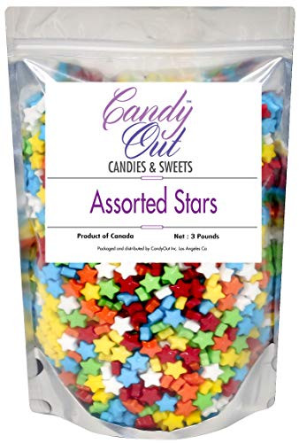 CandyOut Assorted Stars Candy 3 Pound Assorted Colors Stars Dextrose Candy in Stand Up Bag