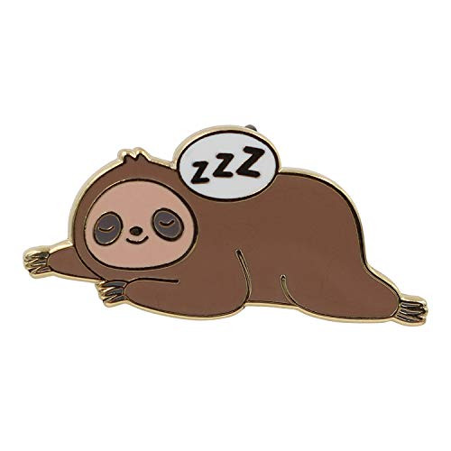 Real Sic Sleepy Sloth Pin  Super Cute Stay in Bed Enamel Pin - Kawaii Animal Metal Lapel Pin - For Backpacks, Jackets, Hats & Tops - Unisex Gift