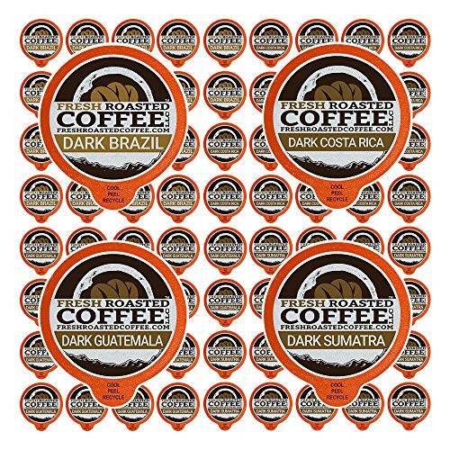 Fresh Roasted Coffee LLC, Dark Roast Coffee Pod Variety Pack, Single Origin, Dark Roast, 72 Count Fresh Roasted Coffee LLC, Dark Roast Coffee Pod Variety Pack, Single Origin, Dark Roast, 72 Count