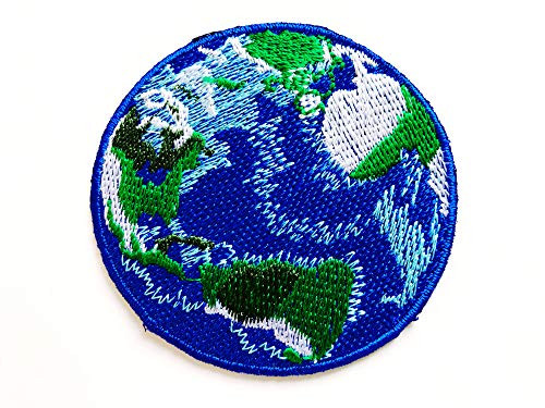 TH Blue Earth World Planet Logo Love Earth Embroidered Sew on Iron on Patch for Backpacks Jeans Clothing etc.