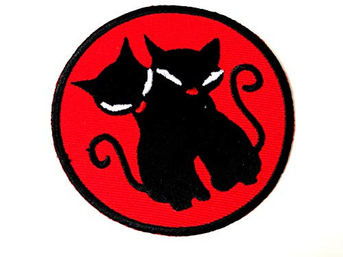 TH Black Cat Halloween Logo Biker Motorcycle Embroidered Sew on Iron on Patch for Backpacks Jeans Clothing Costume TH Black Cat Halloween Logo Biker Motorcycle Embroidered Sew on Iron on Patch for Backpacks Jeans Clothing Costume