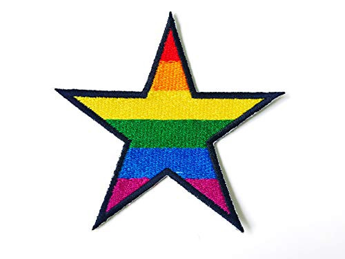 Star Rainbow LGBT Pride Love Embroidered Sew on Iron on Patch for Backpacks Jeans Clothing etc.