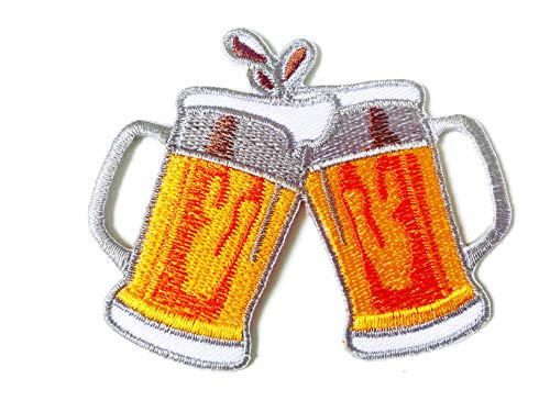 Mug of Beer Glass Logo Applique Embroidered Sew on Iron on Patch Backpacks Jeans Jackets Clothing