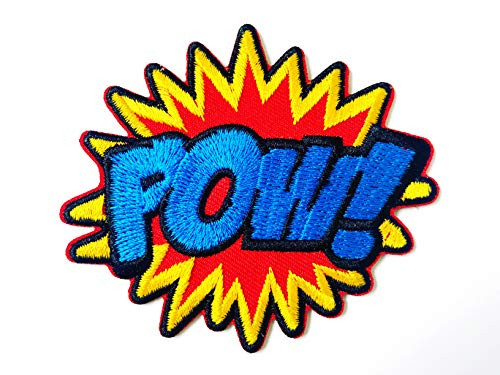 POW! Alphabet Fun Logo Applique Embroidered Sew on Iron on Patch for Backpacks Jeans Jackets T-Shirt Clothing