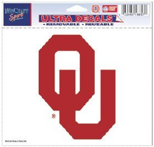 WinCraft Oklahoma Sooners Removable 5"x6" Car Decal WinCraft Oklahoma Sooners Removable 5"x6" Car Decal